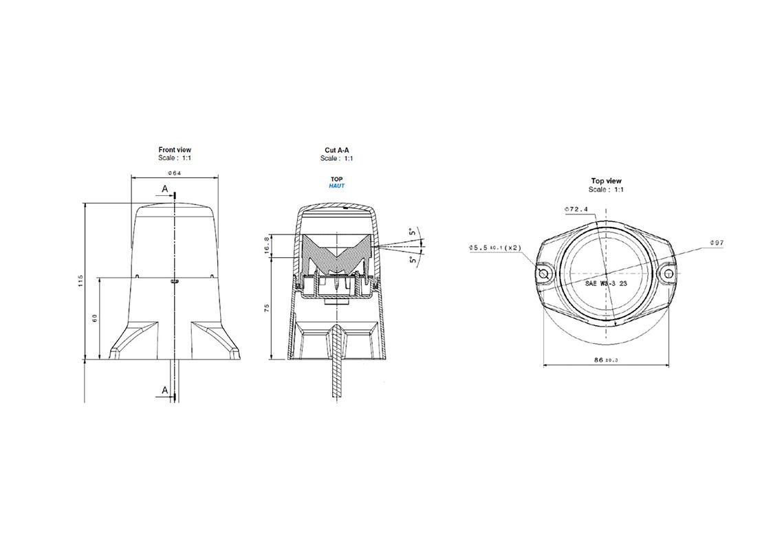 New PUCK LED Beacon, to be screwed, amber, light DOUBLE FLASH